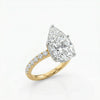 4.0 Carat Pear Cut Lab Grown Diamond Hidden Halo Engagement Ring