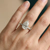 4.0 Carat Pear Cut Lab Grown Diamond Hidden Halo Engagement Ring