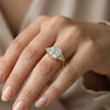 Cushion and Triangle Cut Lab Grown Diamond Three Stone Ring