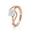 Round Cut Diamond Twisted Engagement Ring Rose Gold Diamond Ring