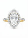 4.0 Carat Oval Cut Lab Grown Diamond Halo Engagement Ring