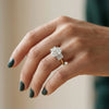 Three Stone Oval and Cadillac Diamond Ring Conflict Free Diamond Wedding Gift