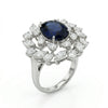 Beautiful Lab Created Pear and Marquise Shaped Floral Diamond Ring In 18k White Gold