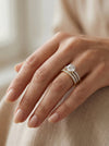 Our Lab Created Engagement Ring with Eternity Two Band In 18k Yellow Gold