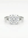 Solitaire  Round Cut Lab Grown Diamond Ring-18KT White Gold