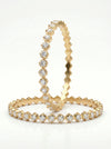 0.15 Carat Closed Setting Single Line Diamond Bangles 22kt Gold