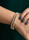 0.15 Carat Closed Setting Single Line Diamond Bangles 22kt Gold