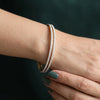 Elegant Lab Grown Diamond Thin Bangles – Sleek Open-Set Design in Yellow Gold