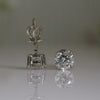 Round Cut Lab Grown Diamond 18K White Gold Stud Earrings |Solitaire Studs