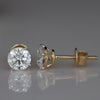 1.25 CT Each Round Lab Grown Diamond Stud Earrings 18K Yellow Gold | IGI Certified Screw Back