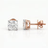1.53 Carat Each F VS1 Cushion Cut Lab Crated Diamond Stud Earring