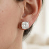 1.53 Carat Each F VS1 Cushion Cut Lab Crated Diamond Stud Earring