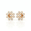 Lab Created Close Setting Diamond Earrings in 22k Yellow Gold