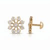 Lab Created Close Setting Diamond Earrings in 22k Yellow Gold