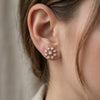 Lab Created Close Setting Diamond Earrings in 22k Yellow Gold