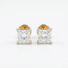 1.80 ct Each F VVS2 IGI Princess Shape Lab Grown Diamond Stud