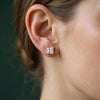 1.80 ct Each F VVS2 IGI Princess Shape Lab Grown Diamond Stud