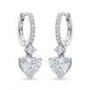 Heart Drop Diamond Bali Earrings – Graceful Sparkle with a Romantic Touch