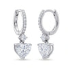 Heart Drop Diamond Bali Earrings – Graceful Sparkle with a Romantic Touch