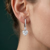 Heart Drop Diamond Bali Earrings – Graceful Sparkle with a Romantic Touch