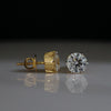 Classic Solitaire 2.0CT Each Round Lab Grown Diamond Stud Earrings in 14K Yellow Gold