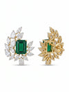 Fancy lab-grown diamonds embracing a zambian emerald-bold, graceful, and timeless