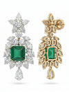 Lab-Grown Diamond Earrings with Green Emerald