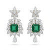 Lab-Grown Diamond Earrings with Green Emerald