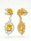 Elegant Marquise &amp; Round Lab-Grown Diamond Earrings Featuring Yellow Center Stone