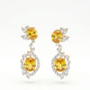 Elegant Marquise &amp; Round Lab-Grown Diamond Earrings Featuring Yellow Center Stone