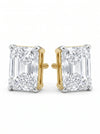 4.00 Ct Each Solitaire Radiant Shape Lab Created Diamond Ear Studs