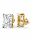 4.00 Ct Each Solitaire Radiant Shape Lab Created Diamond Ear Studs
