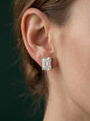 4.00 Ct Each Solitaire Radiant Shape Lab Created Diamond Ear Studs