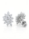 Lab-Grown Diamond Stud Earrings – Floral Cluster with Marquise and Round Diamond