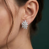 Lab-Grown Diamond Stud Earrings – Floral Cluster with Marquise and Round Diamond