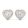 1 ct Each D VVS2 Heart Shape Solitaire Diamond Earring With Halo