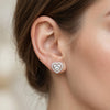 1 ct Each D VVS2 Heart Shape Solitaire Diamond Earring With Halo