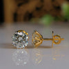 1.50CT Each Round Brilliant Lab Grown Diamond Stud Earrings Gold | IGI Certified