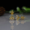 1.0 CT Each  Lab Grown Diamond Stud Earrings Round Cut 14K Yellow Gold | IGI Certified