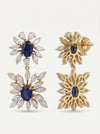 Luxury Lab Diamond Earrings with Blue Gemstone