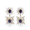 Luxury Lab Diamond Earrings with Blue Gemstone