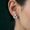 Oval, Emerald &amp; Pear Shaped Lab-Grown Diamond Earrings – Triple Stone Elegance