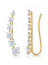 Multi Shape Lab Grown Diamond Ear Climber Earring – Round, Heart, Oval, Pear Cut