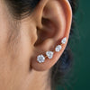 Multi Shape Lab Grown Diamond Ear Climber Earring – Round, Heart, Oval, Pear Cut