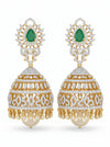 Lab Grown Diamond Jhumka Earrings with Changeable Center Stone