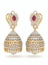 Lab Grown Diamond Jhumka Earrings with Changeable Center Stone