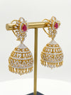 Lab Grown Diamond Jhumka Earrings with Changeable Center Stone