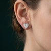 Heart-Shaped Diamond Stud Earrings
