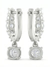 Round Shape Lab Create Diamond Hoop Bali Earring