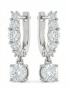 Round Shape Lab Create Diamond Hoop Bali Earring